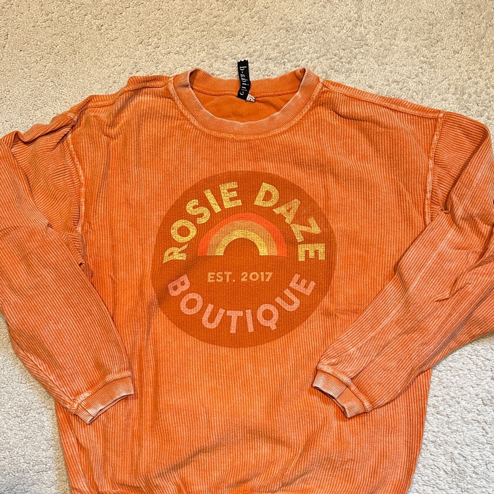 Orange Rosie Daze Boutique Sweatshirt